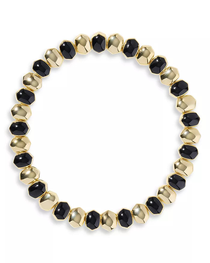Daphne Stretch Bracelet Gold Black Enamel