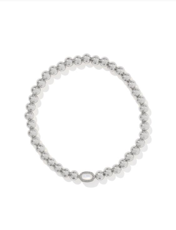 Mini Elaina Stretch Bracelet Ivory MOP Silver