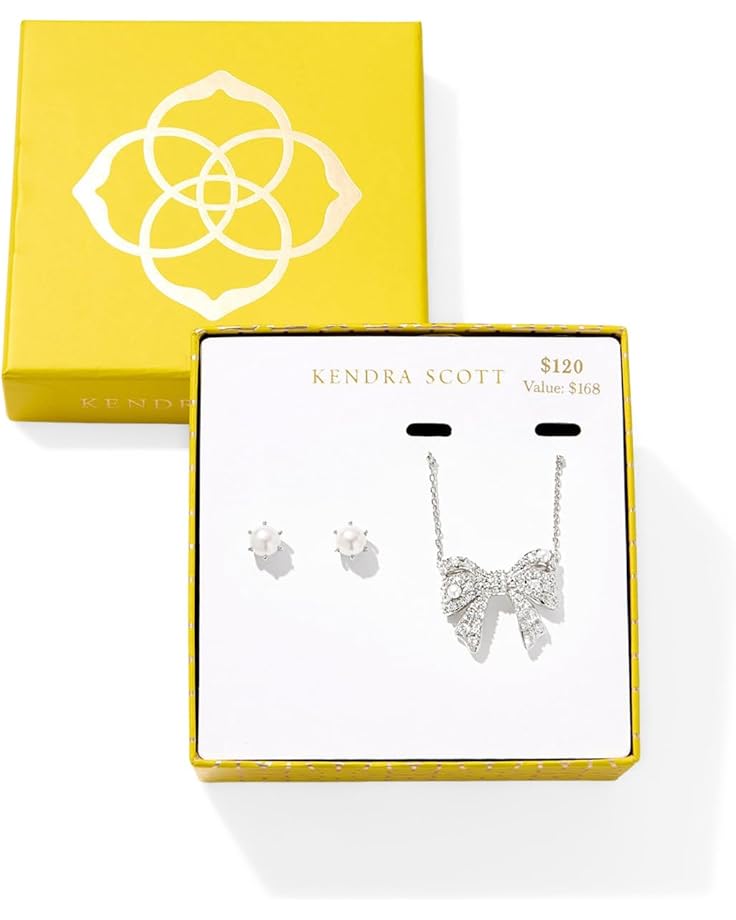 Krista Bow Ashton Necklace Gift Set Silver White Mix