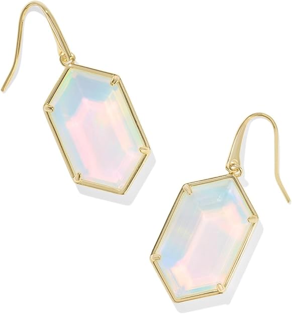 Hallie Drop Earrings Gold Opalite Illusion