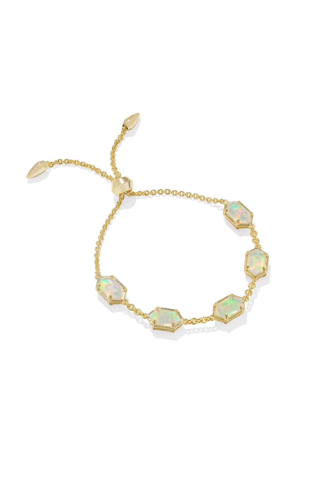 Hallie Delicate Chain Bracelet Gold Opalite Illusion