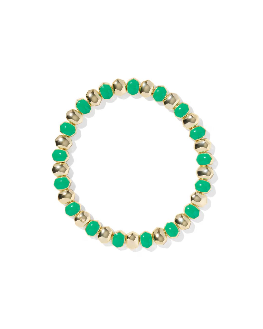 Daphne Stretch Bracelet Gold Green Enamel