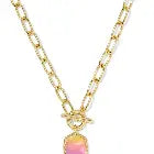 Daphne Gold Link Chain Necklace Sunrise Watercolor Illusion