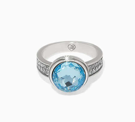 Meridian Aurora Ring Silver-Aqua Size 7