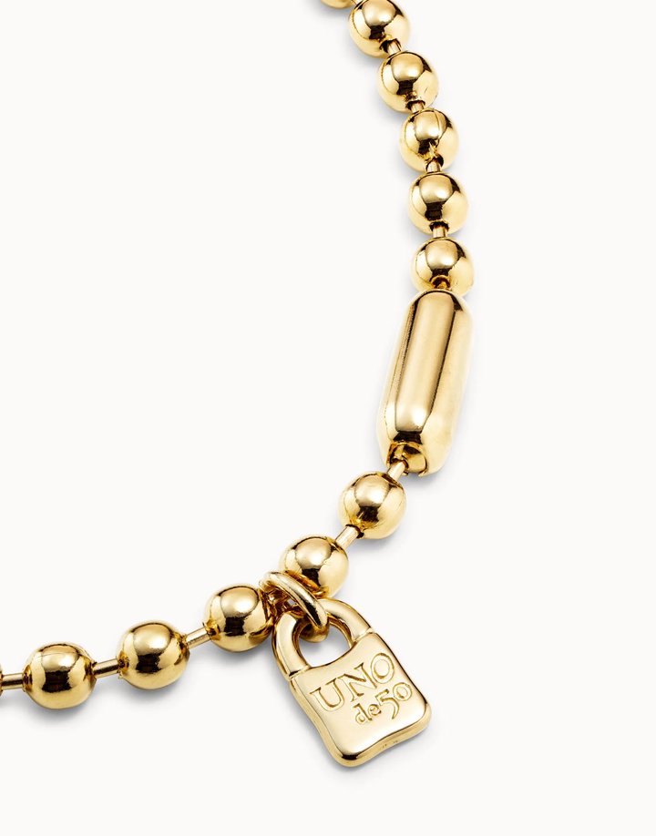 Snowflake Short Beaded Necklace with Padlock
