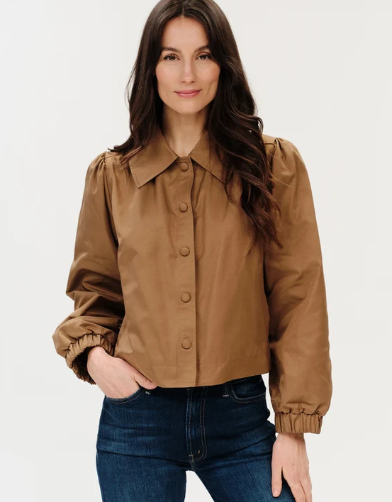 Toffee Leni Collared Jacket with Button Closure
