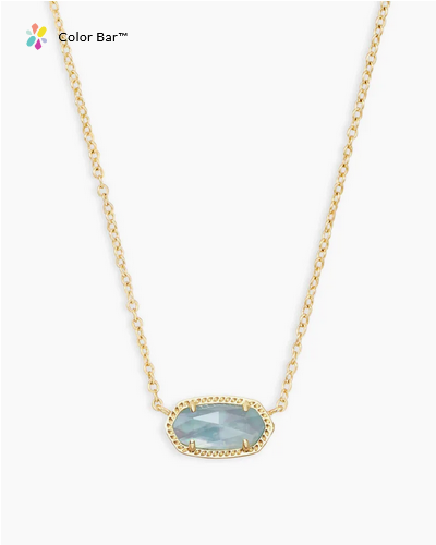 Elisa Short Pendant Necklace Light Blue Illusion Gold