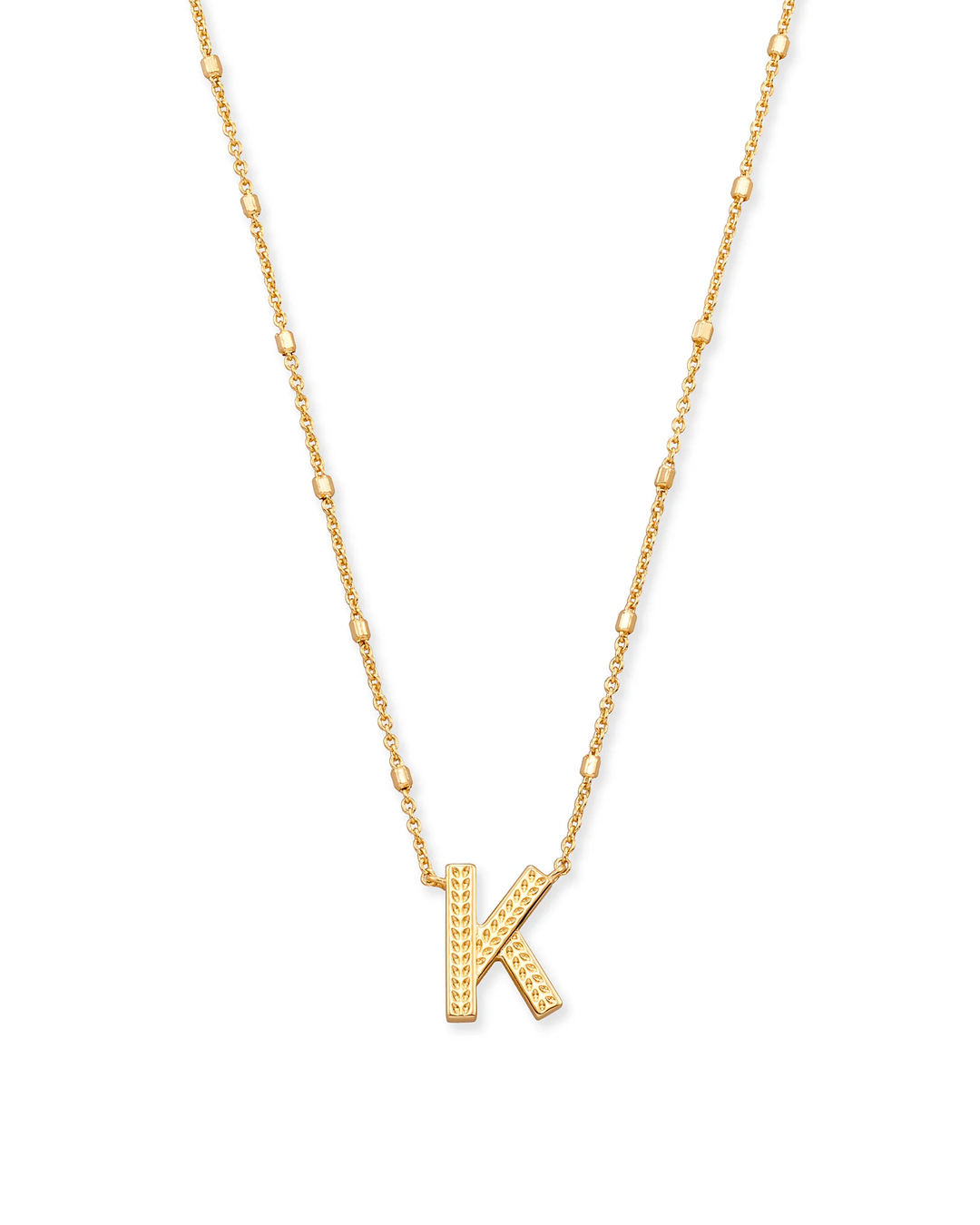 Letter K Pendant Necklace Gold