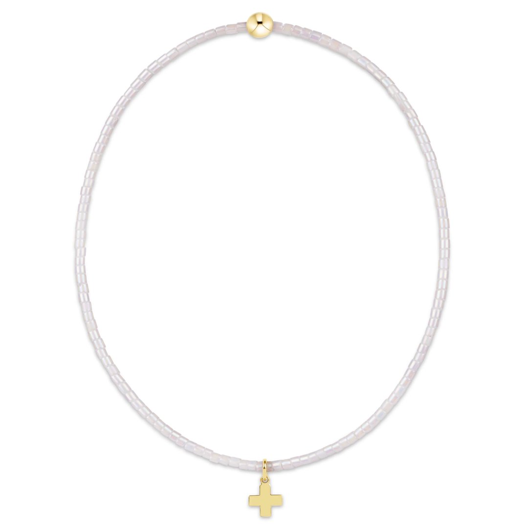 Hope Classic Signature Small Cross Charm Bracelet Silky White