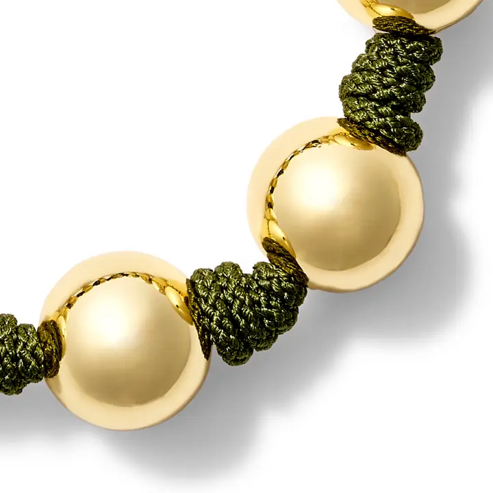 Gold Ball + Pearl Knotting Bracelet