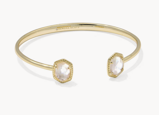 Daphne Frame Cuff Bracelet Ivory MOP Gold