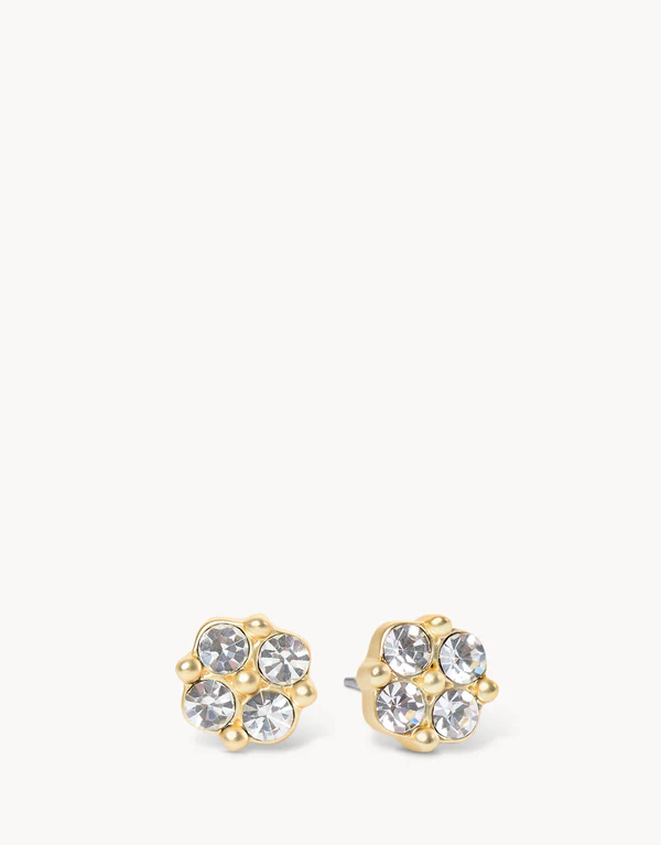Sea La Vie Stud Earrings Blessed/Crystal Clover Gold