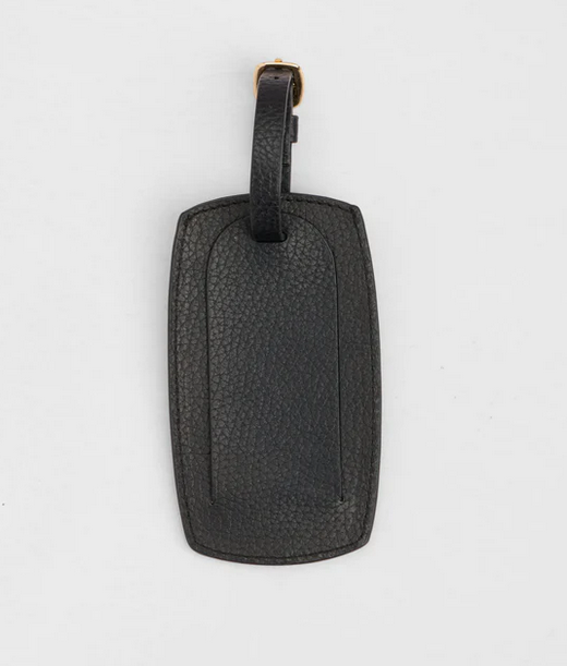 Pom Pom Luggage Tag Black