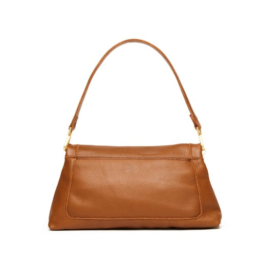 Beverly Med Mahogany Pebble/Brushed Gold Red Zip