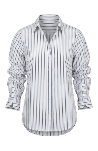 Adjustable Sleeve Button Front Woven Top