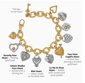 One Heart Large Charm Bracelet