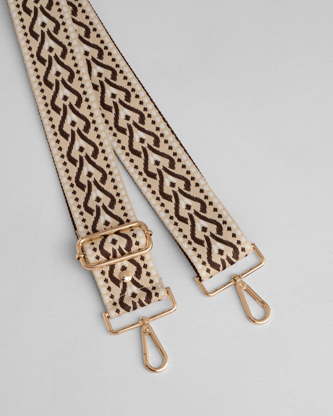 Pom Pom Strap Chocolate Trellis