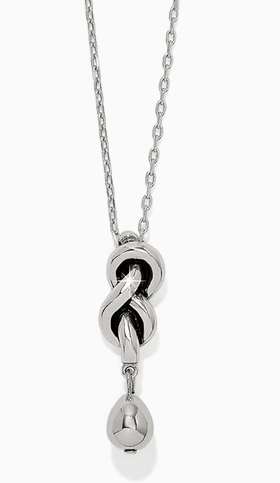 Interlok Single Knot Drop Necklace Silver