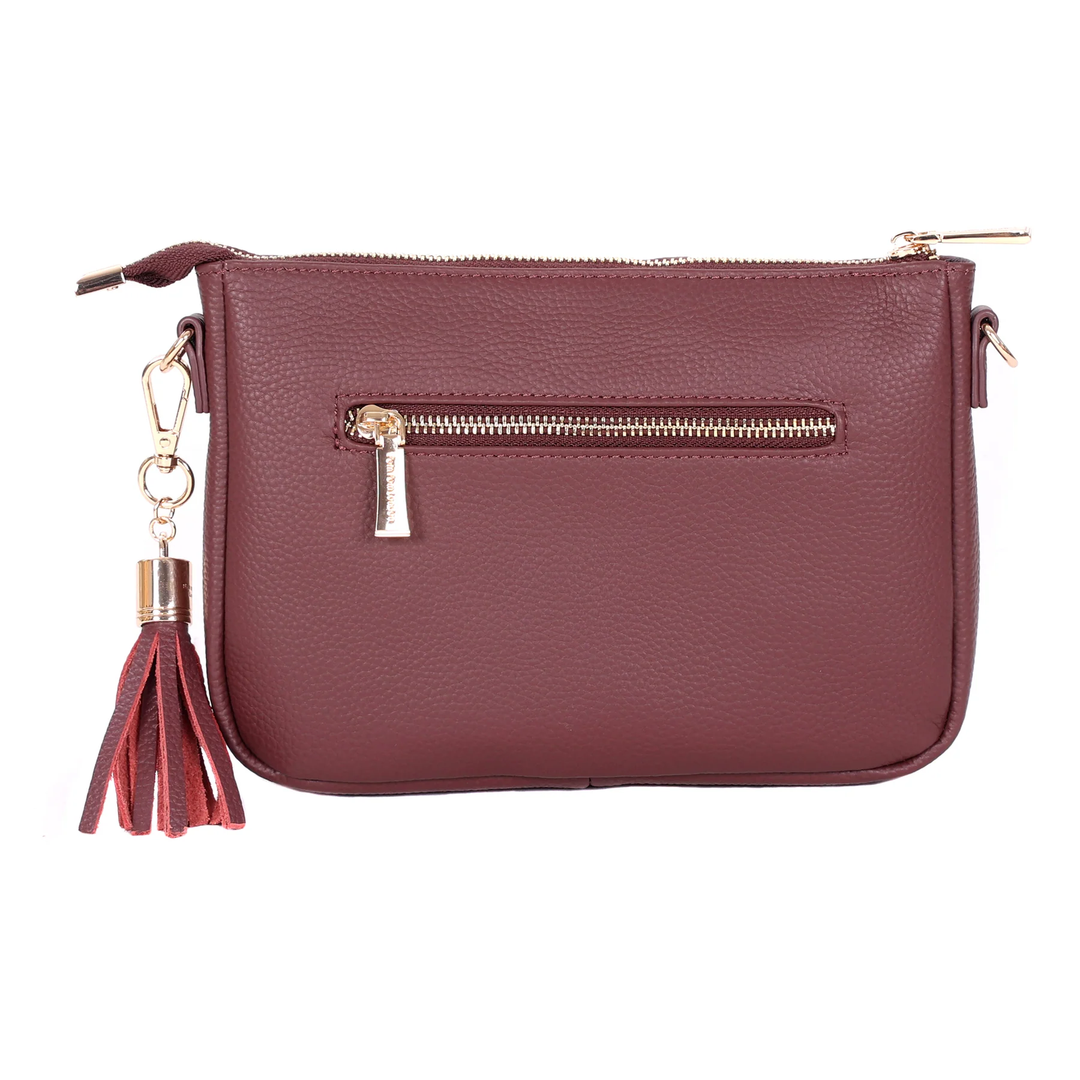 Pom Pom London City Slim Bag Deep Burgundy