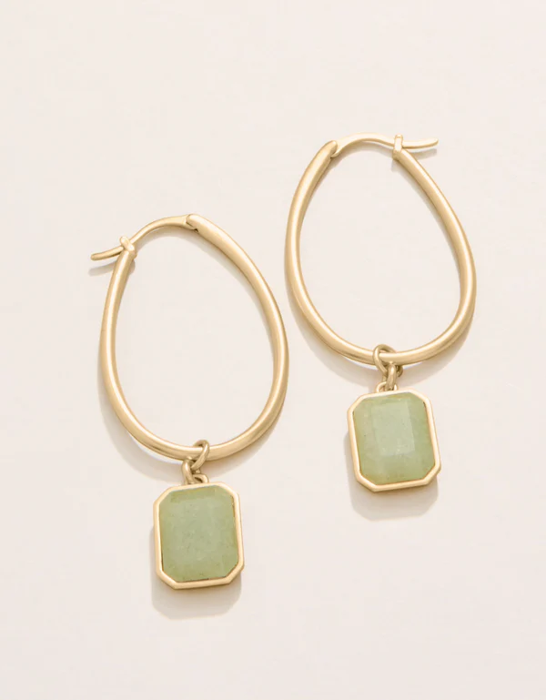 Chateau Hoop Earrings Frosty Green