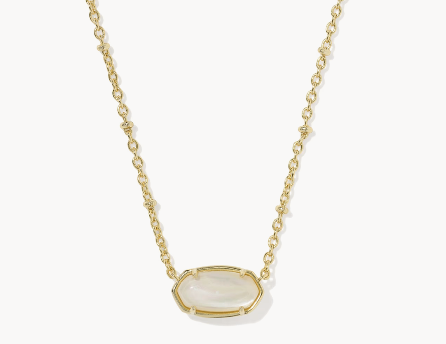 Elisa Tiger Stripe Necklace Gold/Natural MOP