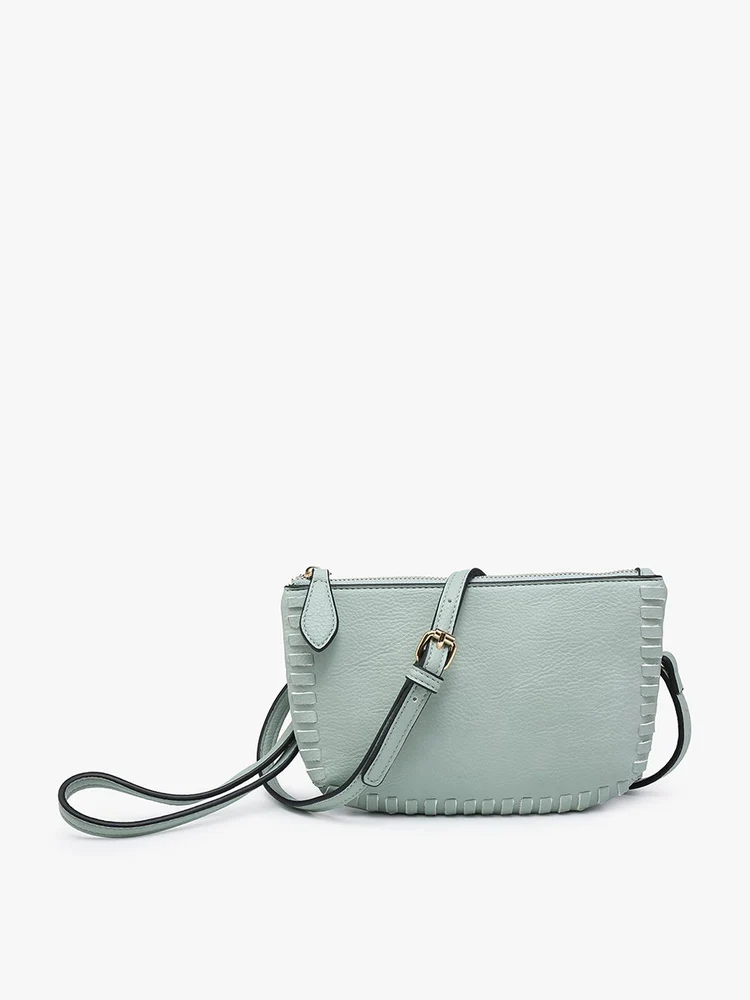 Bonnie  Whipstitch Crossbody in Seafoam