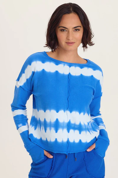 Annika Long Sleeve in Caravel Wash Cobalt