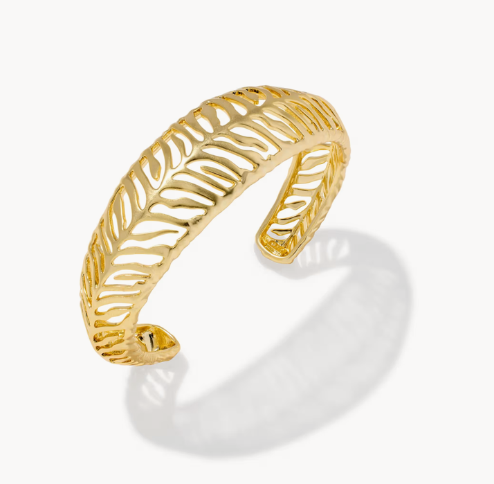 Mikki Tiger Stripe Cuff Bracelet Gold Metal