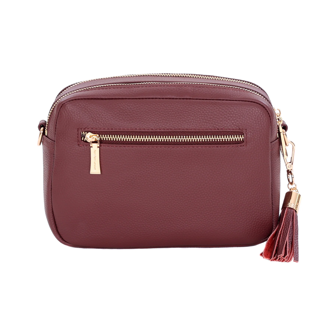 Pom Pom London City Duo Bag Deep Burgundy