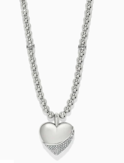 Meridian Petite Wave Heart Silver Necklace