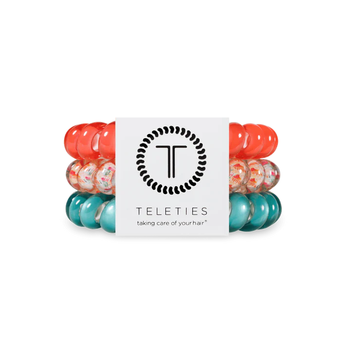 3 Pack Hair Ties Large Coral Craze