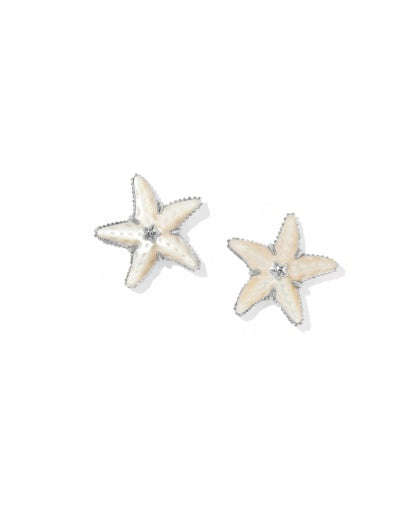 Parker Starfish Stud Earrings Natural MOP Silver