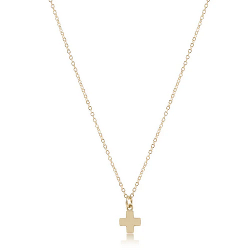 Signature  Cross Small Necklace 16" Gold