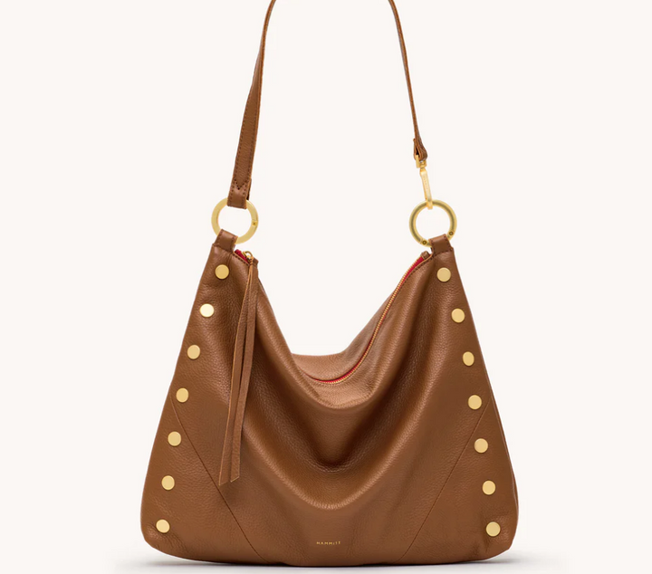 Kyle Large Bag Mahogany Pebble/Brushed Gold Red Zip