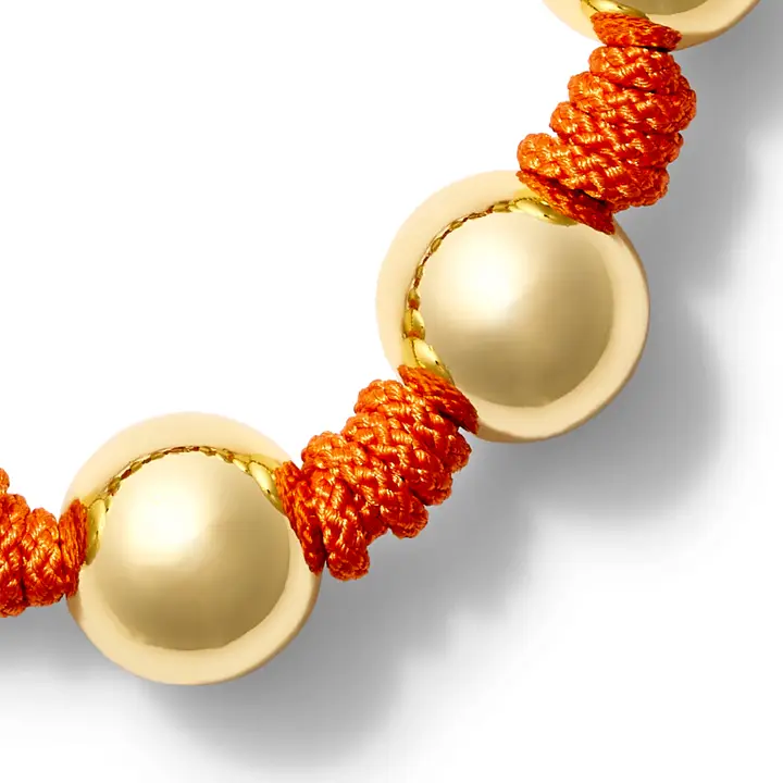 Gold Ball + Pearl Knotting Bracelet