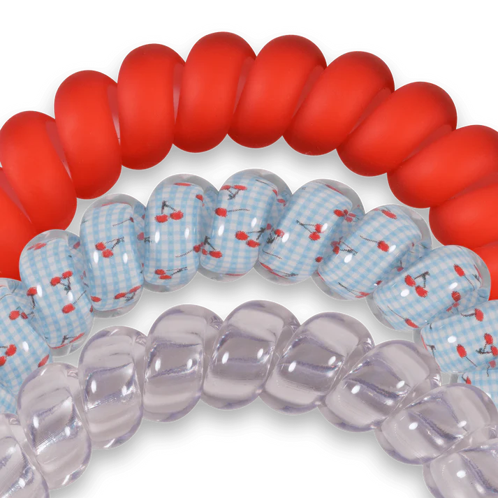 3 Pack Large Hair Ties Basket of Cherries