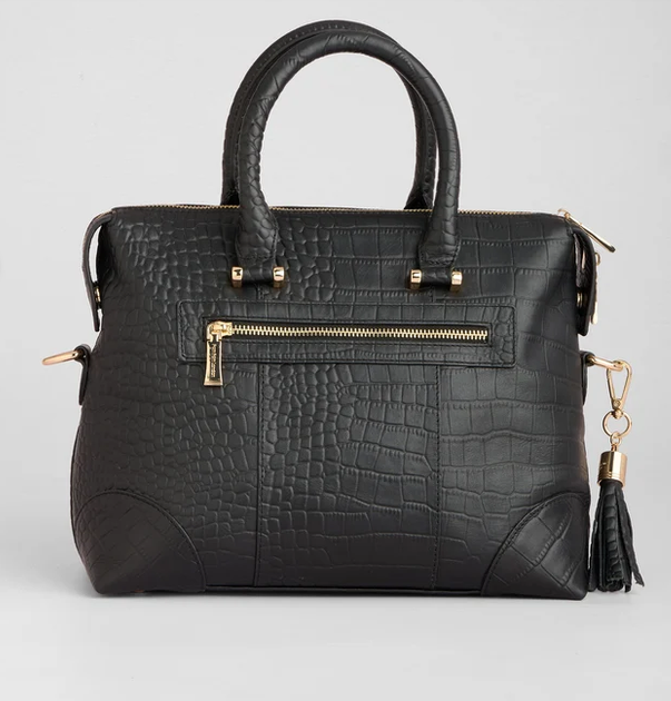 Pom Pom London Greenwich Bag Croc Black