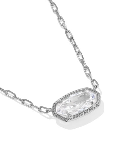 Elisa Luxe Pendant Necklace White CZ Silver