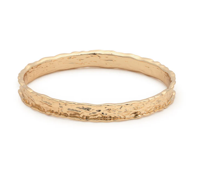 Marsha Gold Hammered Bangle Bracelet