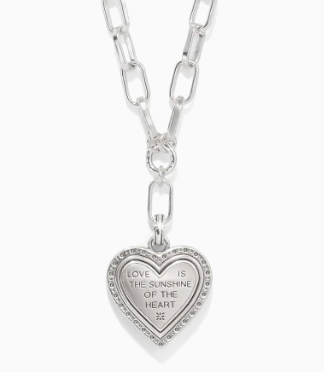 Mosaic Heart Two Tone Necklace Silver-Gold OS