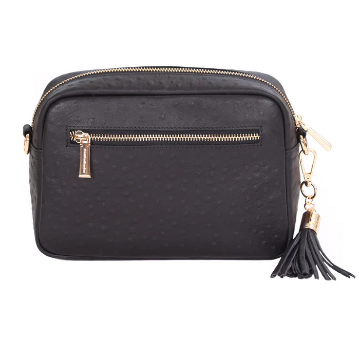 Pom Pom City Plus Bag Ostrich Black