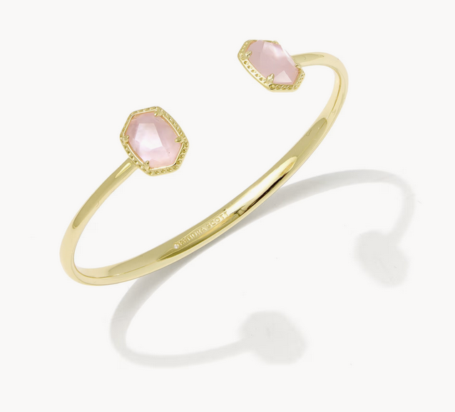 Daphne Frame Cuff Bracelet Light Pink MOP Gold