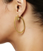 Esprit Heart Post Hoop Earrings - Gold