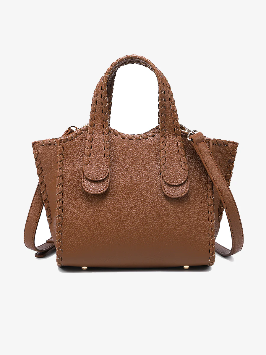 Marla Whipstitch Satchel in Brown