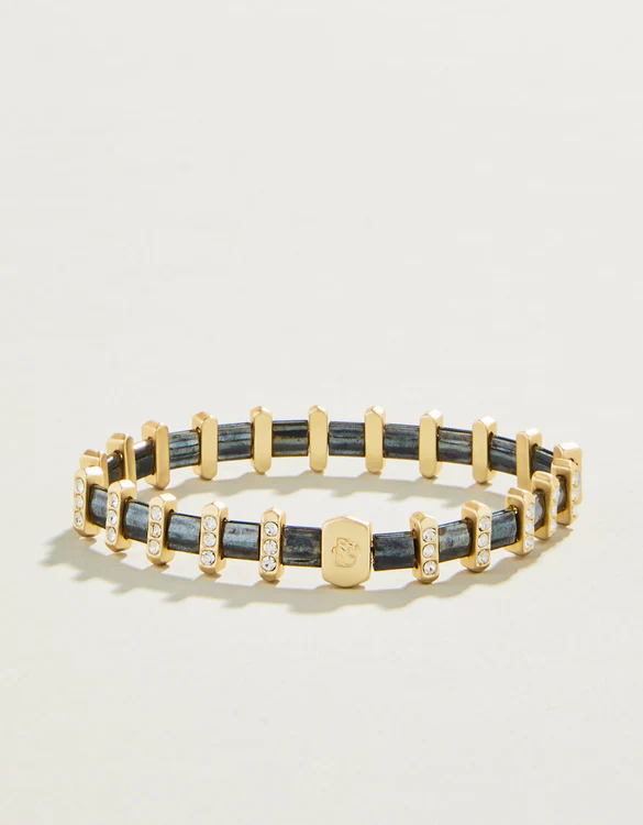 Sparkle Tila Stretch Bracelet Metallic Grey