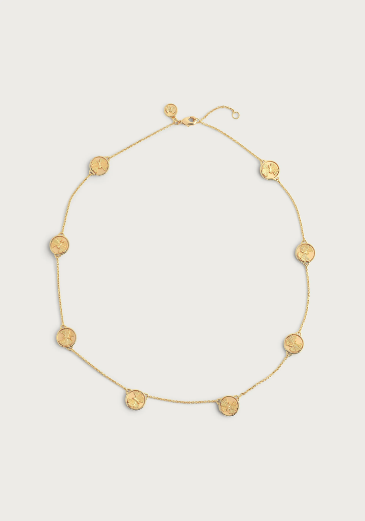 Anabel Aram Butterfly Coin Necklace Gold