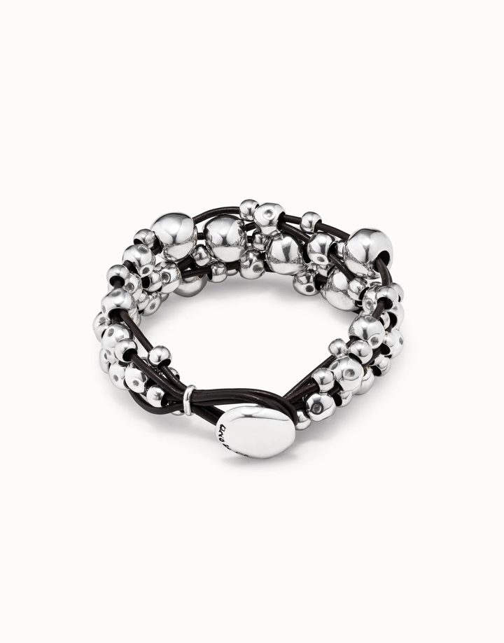 Multivitamins Multi Strand Beaded Leather Bracelet
