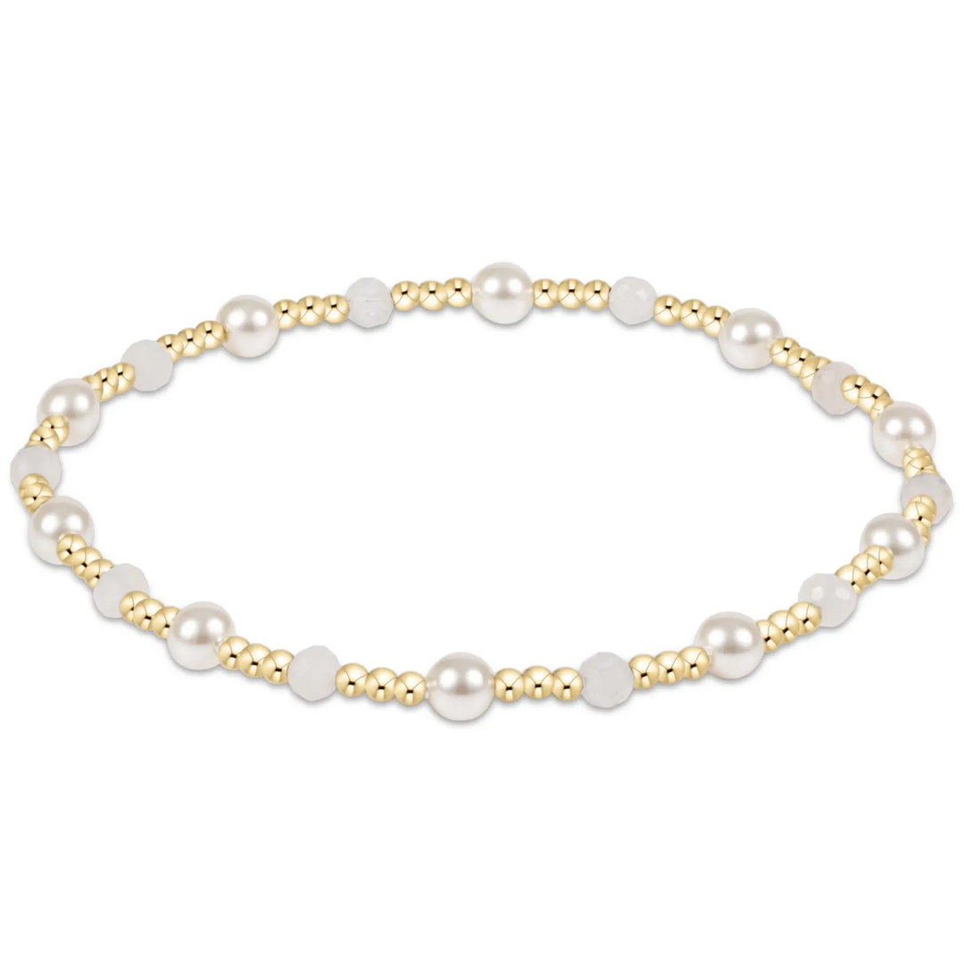 Pearl Sincerity Pattern 4mm Bead Bracelet Moonstone