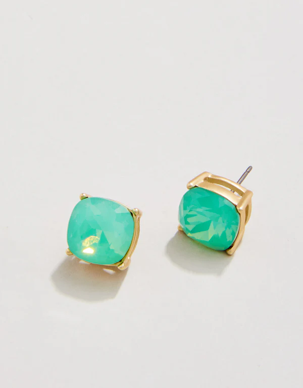 Sea La Vie Stud Earrings Happy/Sea Green Gold