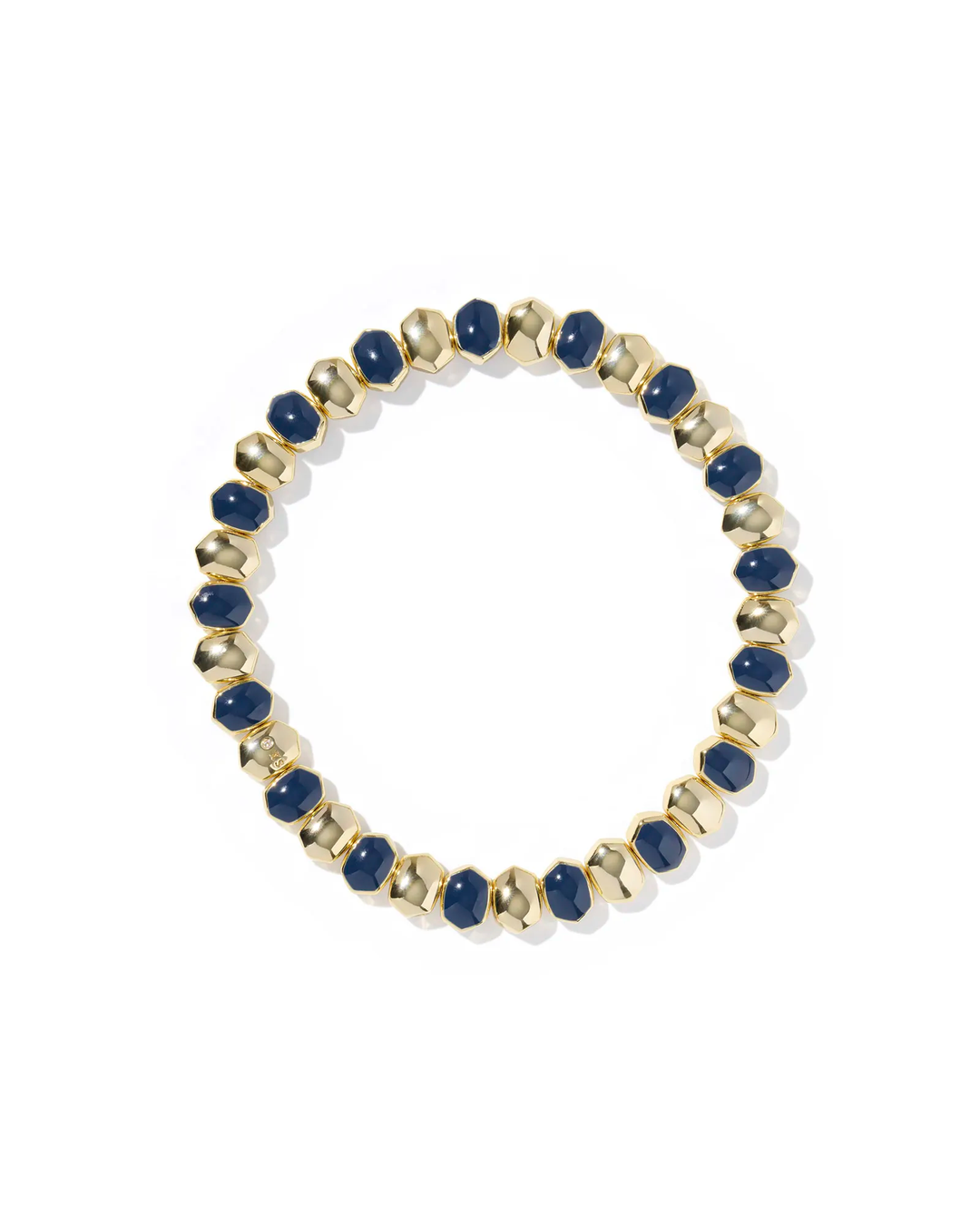 Daphne Stretch Bracelet Gold Navy Enamel